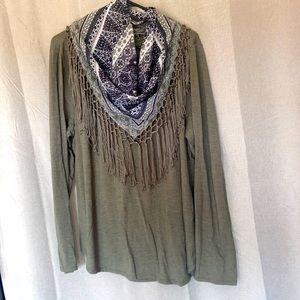 Women’s blouse with scarf attached